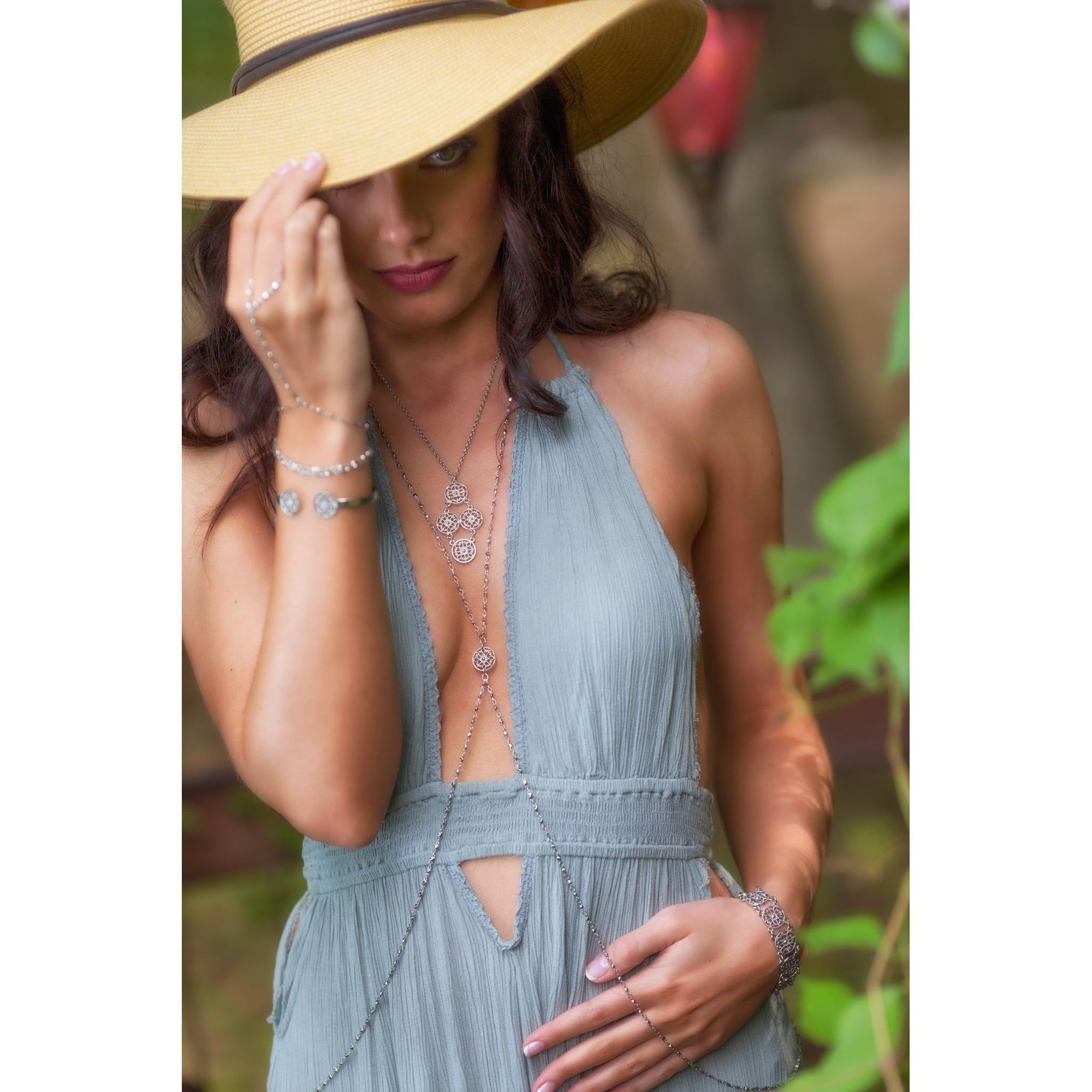 Reversible Body Chain in silver finish | Modern boho jewelry | Criscara