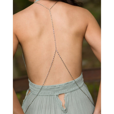 Reversible Body Chain in silver finish | Modern boho jewelry | Criscara