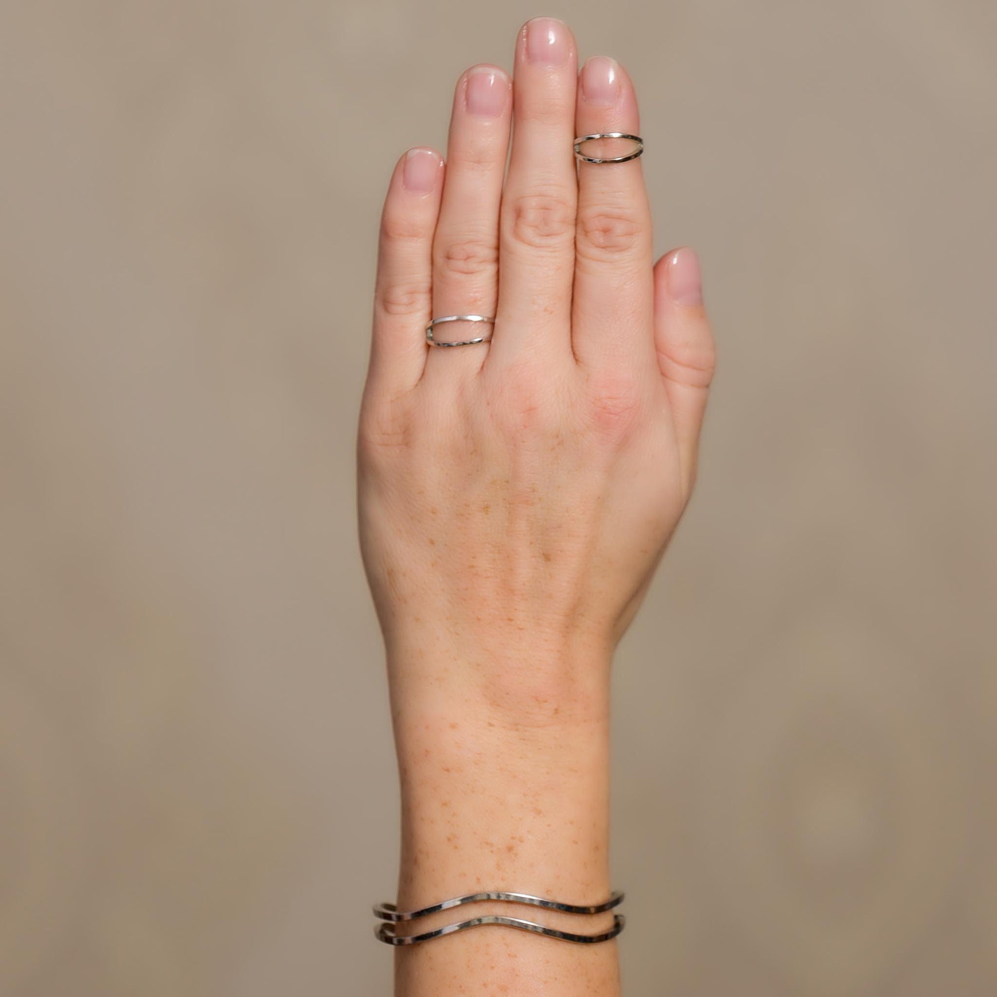 Open Split Ring in silver finish size 4 | Modern boho jewelry | Criscara