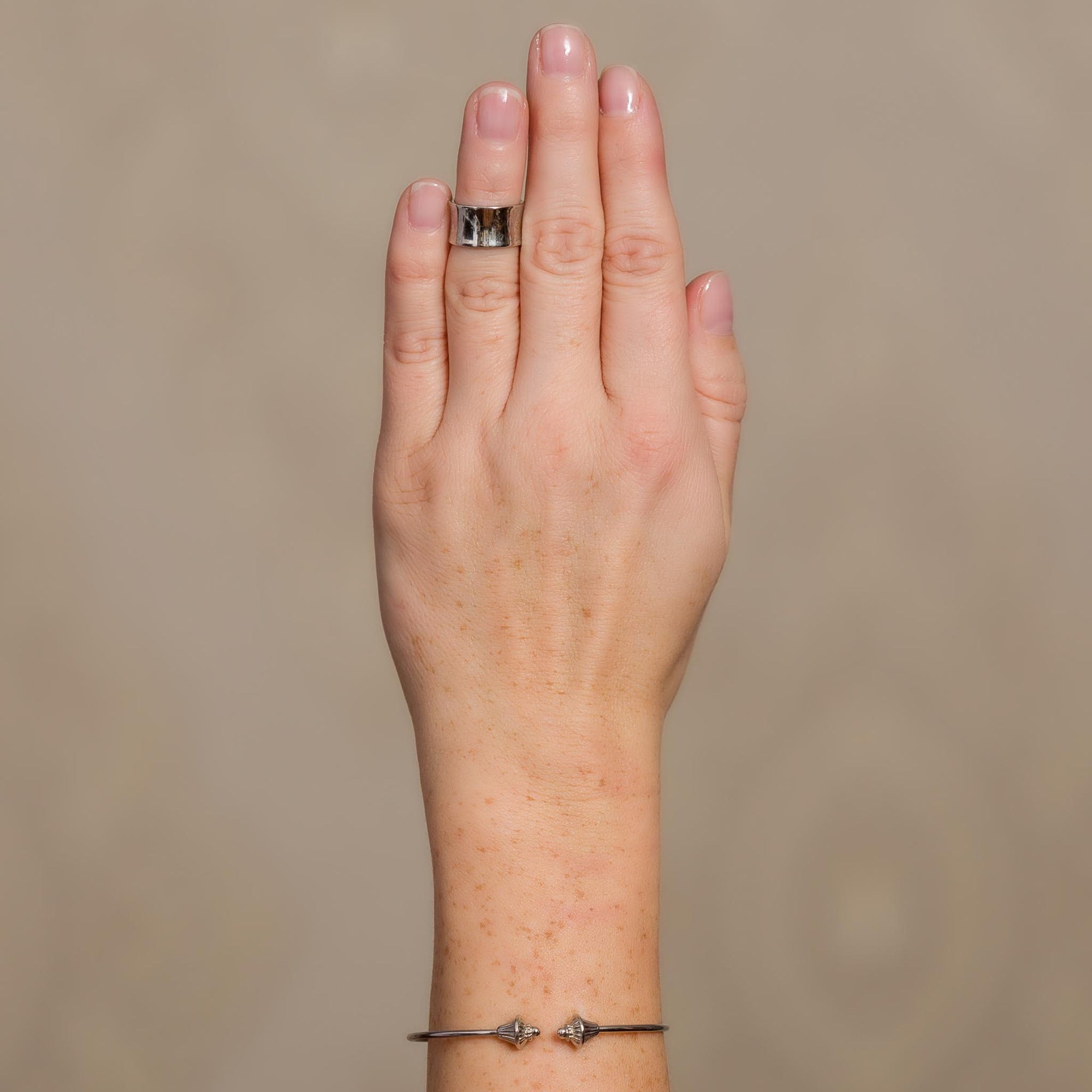 Wide Concave Band Ring in silver finish size 4 | Modern boho jewelry | Criscara