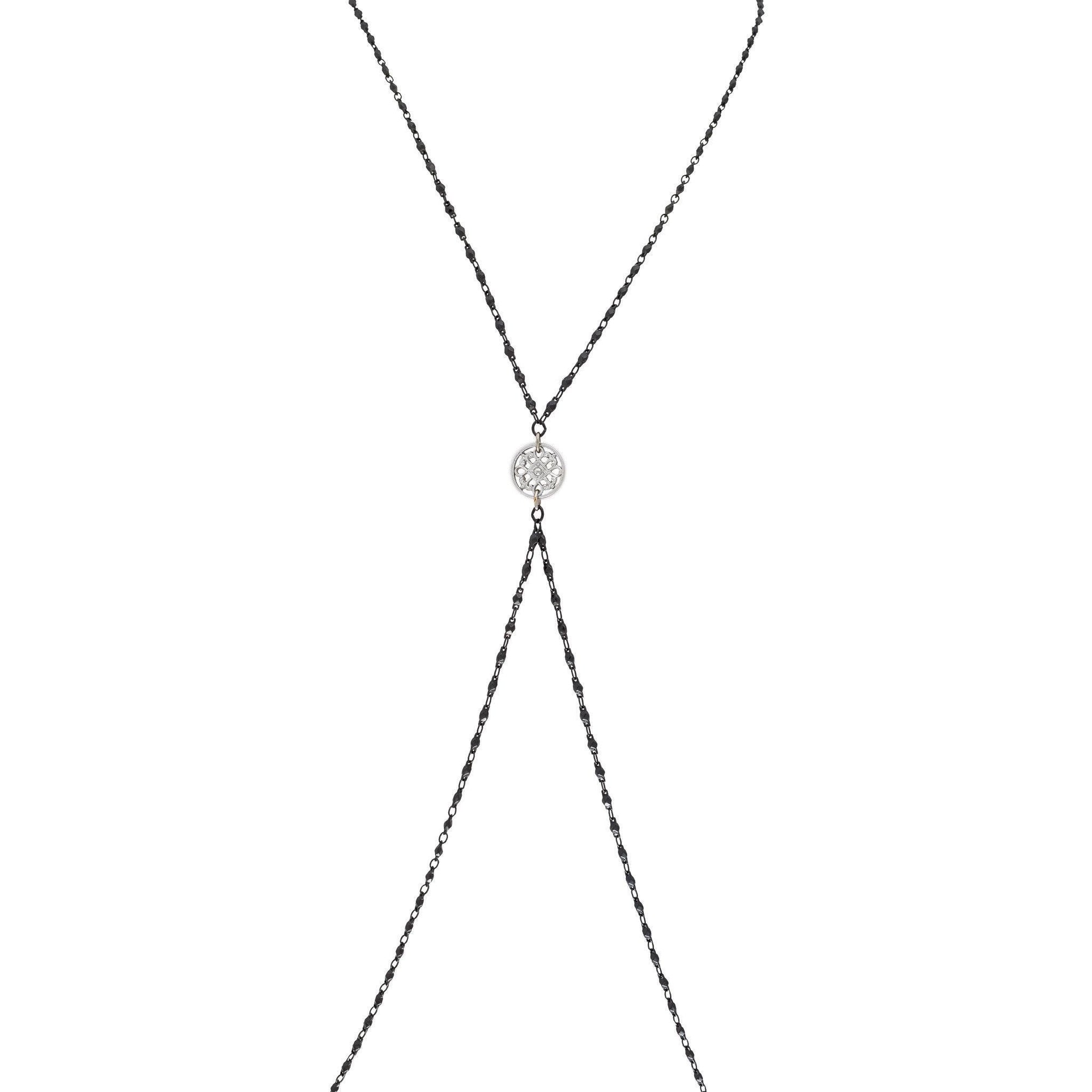 Reversible Body Chain in gunmetal finish | Modern boho jewelry | Criscara
