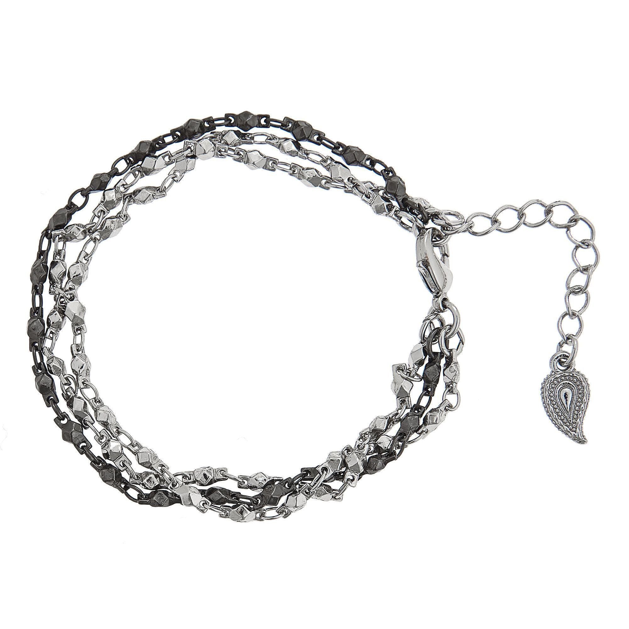 AKIRA Multi-Strand Bracelet - Silver & Gunmetal | Modern boho jewelry | Criscara