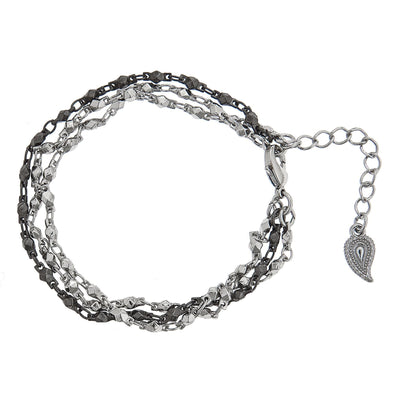 AKIRA Multi-Strand Bracelet - Silver & Gunmetal | Modern boho jewelry | Criscara