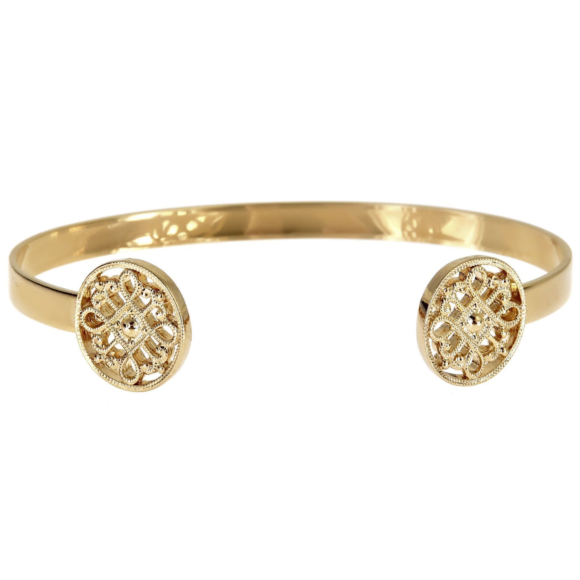 Coin Cuff Bracelet in 14k gold finish | Modern boho jewelry | Criscara