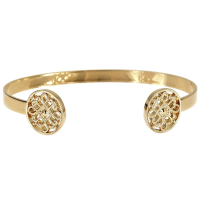 Coin Cuff Bracelet in 14k gold finish | Modern boho jewelry | Criscara
