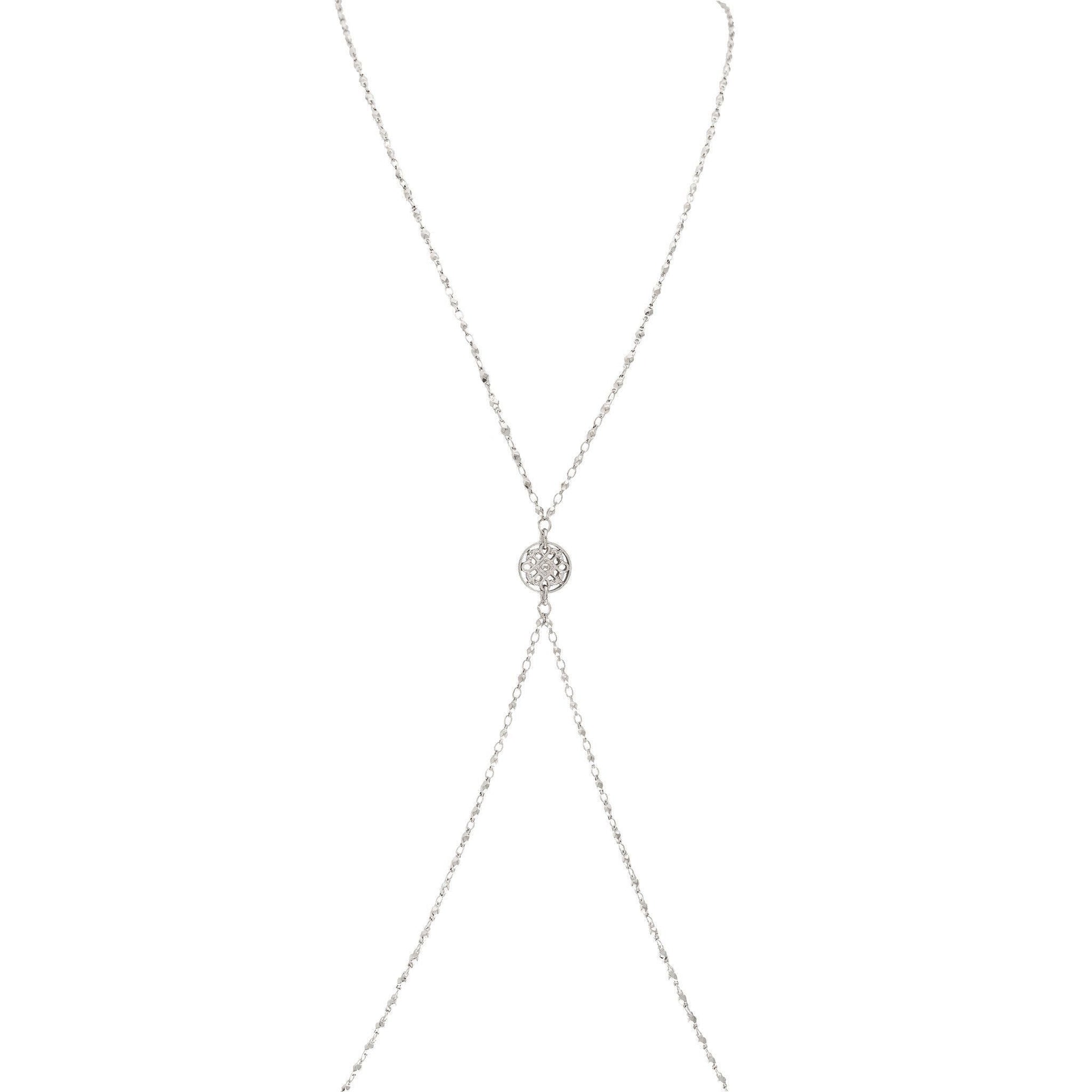 Reversible Body Chain in silver finish | Modern boho jewelry | Criscara