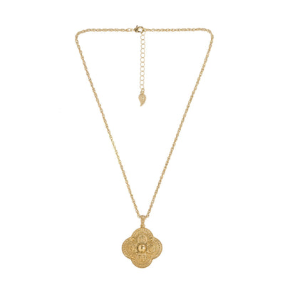Quatrefoil Pendant Necklace in 14k gold finish | Modern boho jewelry | Criscara