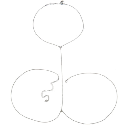 Dainty Body Chain in silver finish | Modern boho jewelry | Criscara