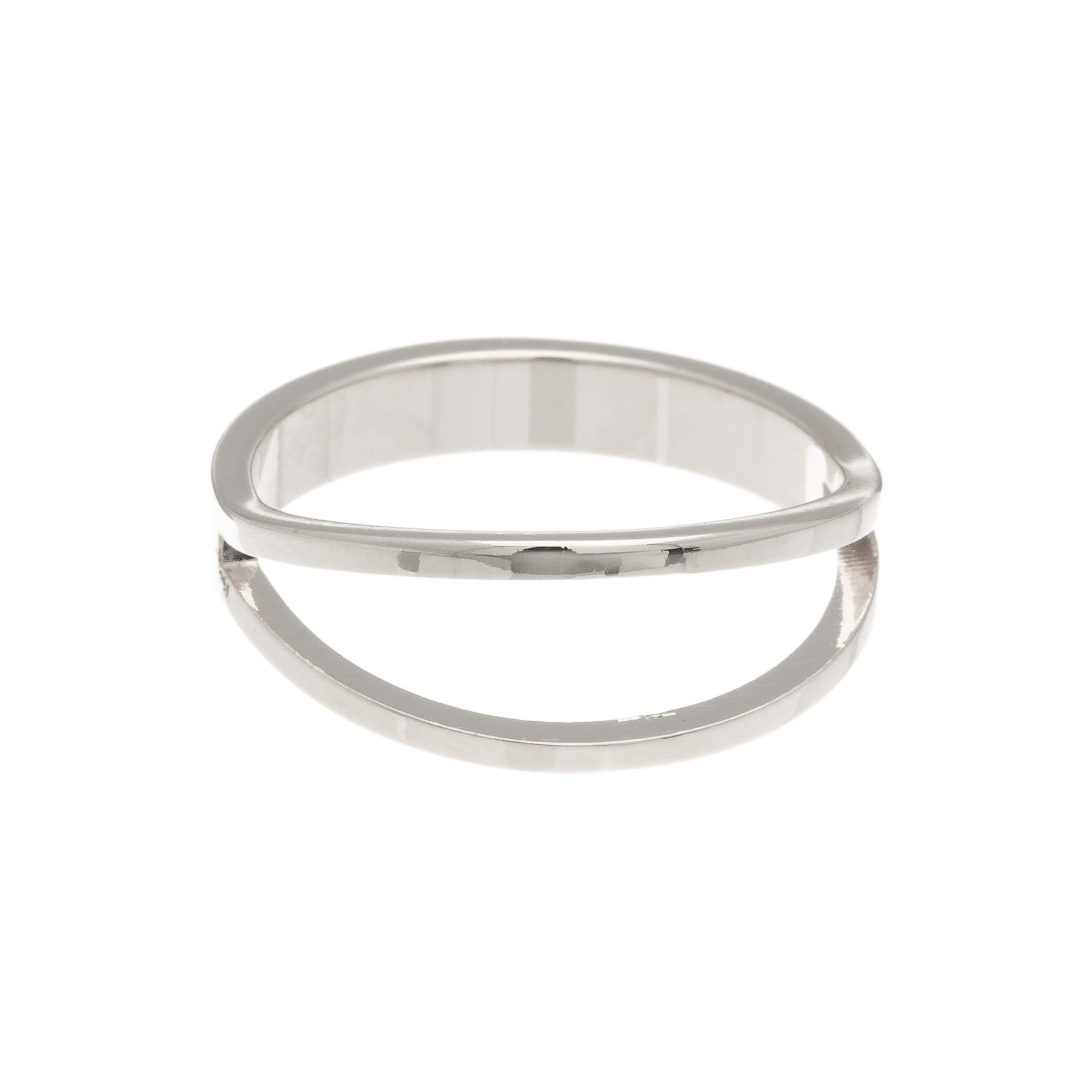 Open Split Ring in silver finish size 3 | Modern boho jewelry | Criscara