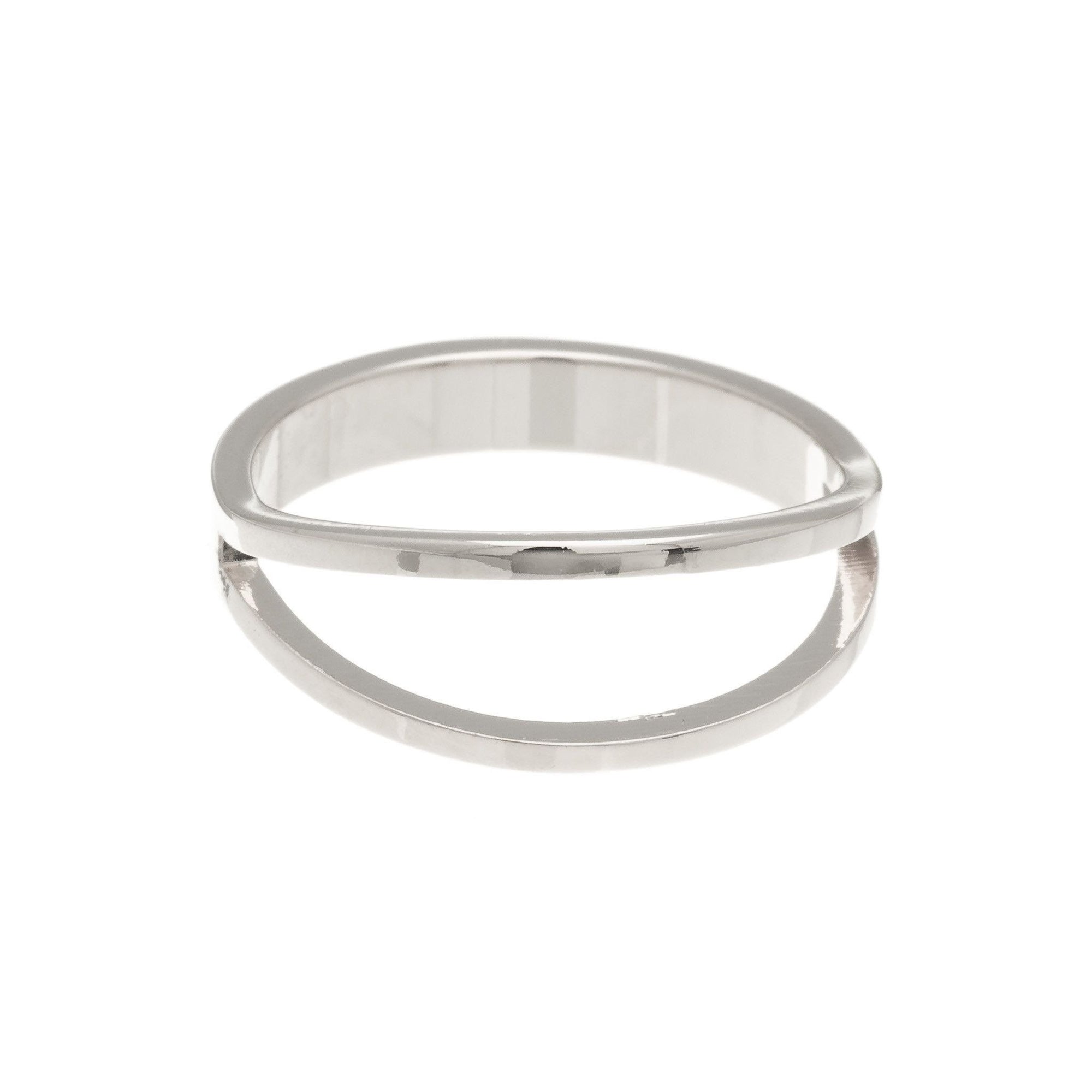 Open Split Ring in silver finish size 3 | Modern boho jewelry | Criscara