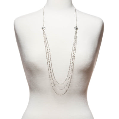 Multi Strand Layered Necklace in silver finish | Modern boho jewelry | Criscara