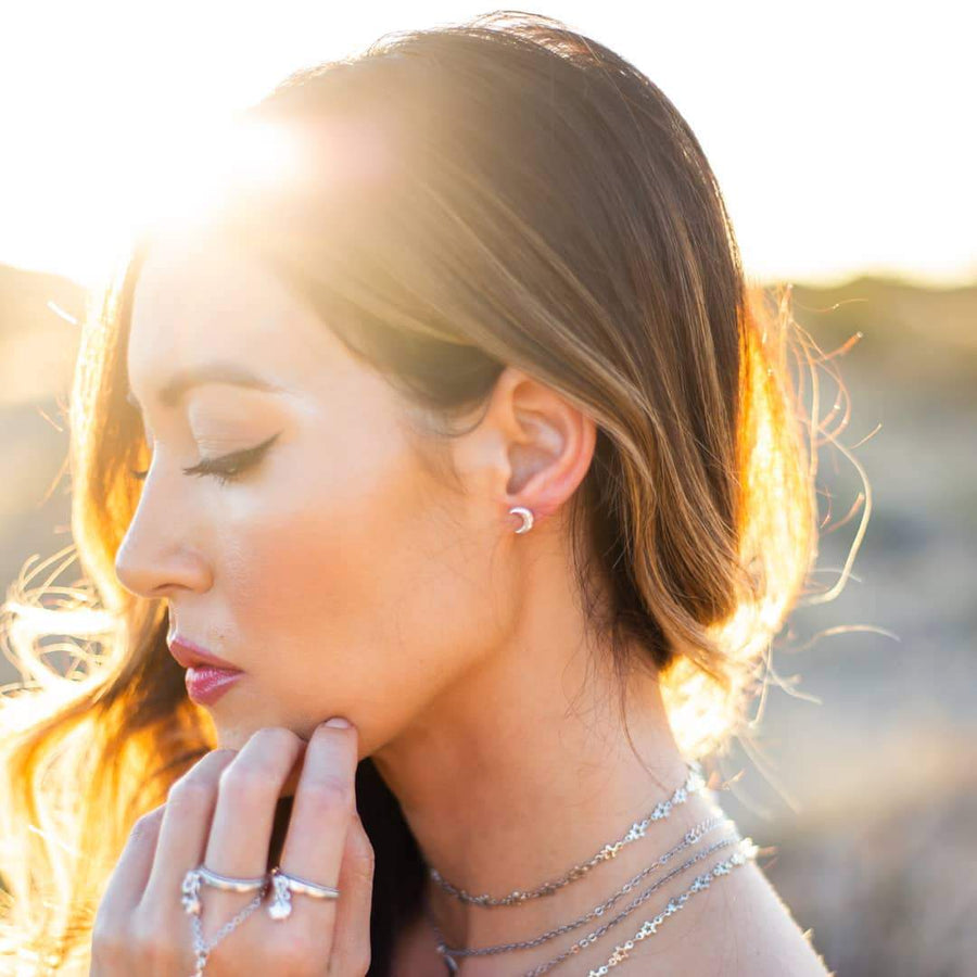 CRESCENT MOON Stud Earrings